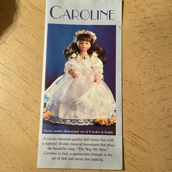 Heritage House Caroline Porcelain Bridal Doll Musical The Way We Were ad insert - Picture 11 of 17